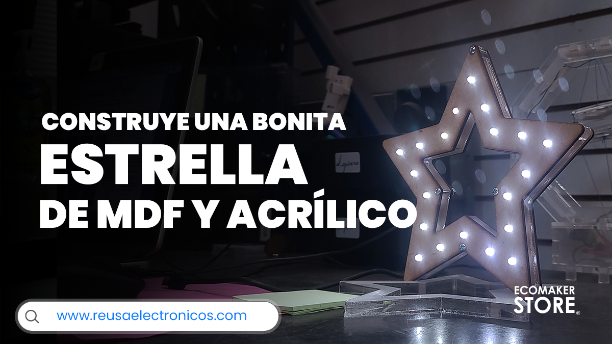 Estrella navideña con LEDs y corte láser
