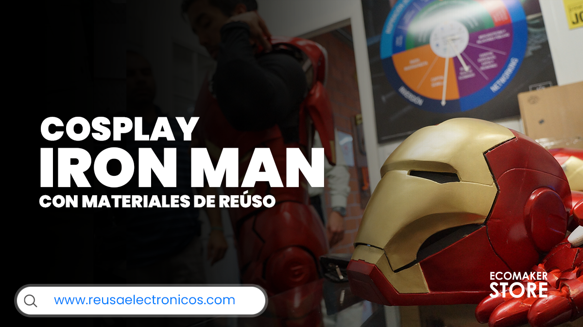 Cosplay de Iron Man con material de reúso