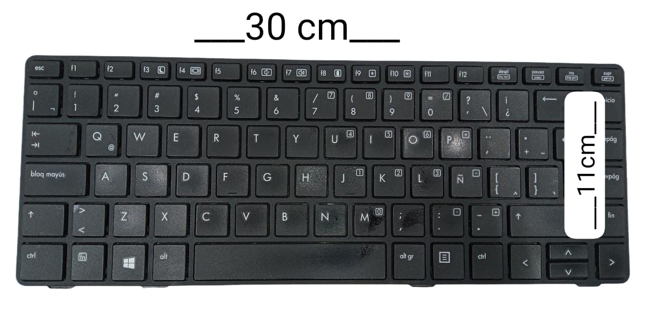 Teclado de Laptop Hp Probook 6470b L:30cm, A:11cm (producto usado)