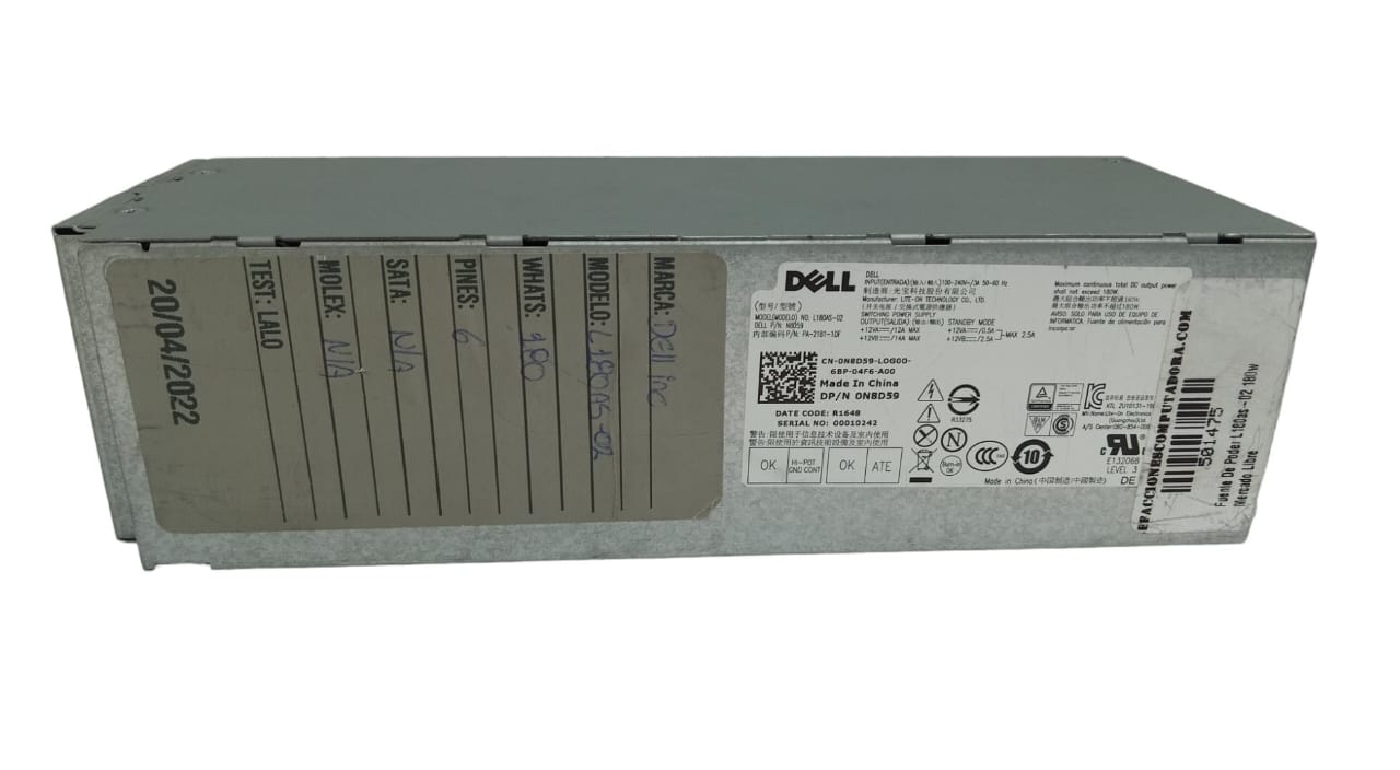 Fuente de Poder DELL Modelo L180AS-02 180W