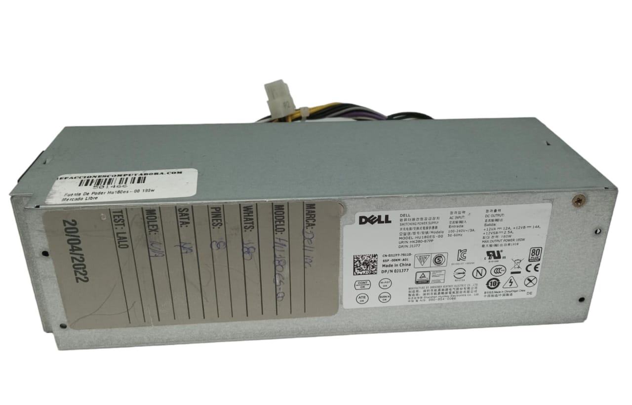 Fuente de Poder DELL Modelo HU180ES-00 180W