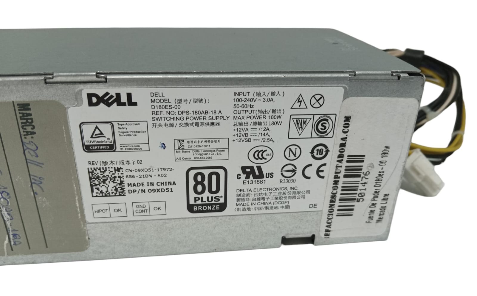 Fuente de Poder DELL Modelo DPS-180AB-18 A 180W