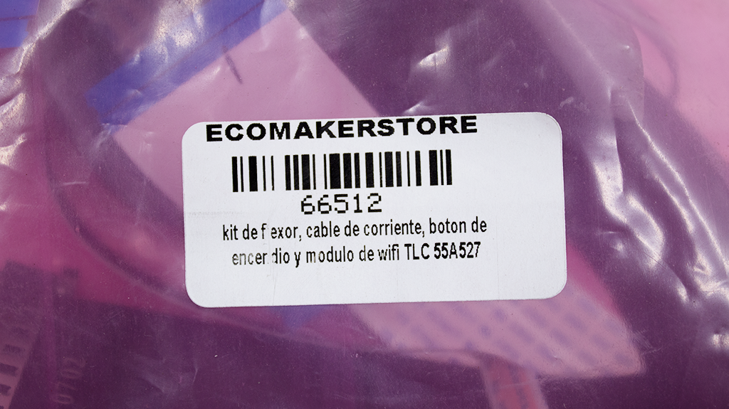 kit de flexor, cable de corriente, boton de encendio y modulo de wifi TLC 55A527