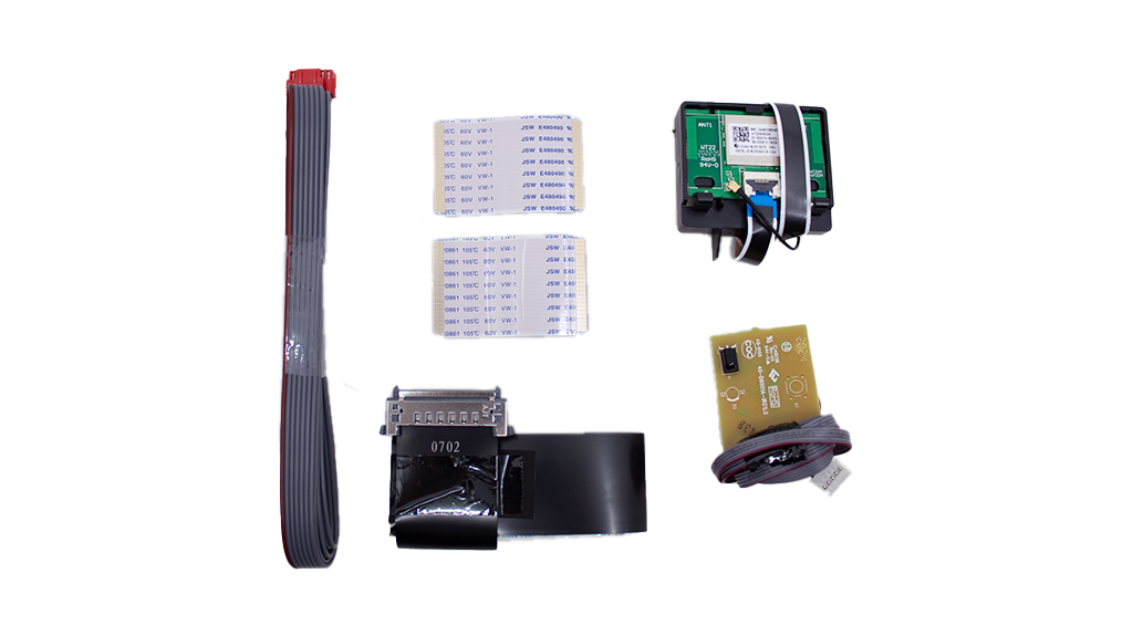 kit de flexor, cable de corriente, boton de encendio y modulo de wifi TLC 55A527