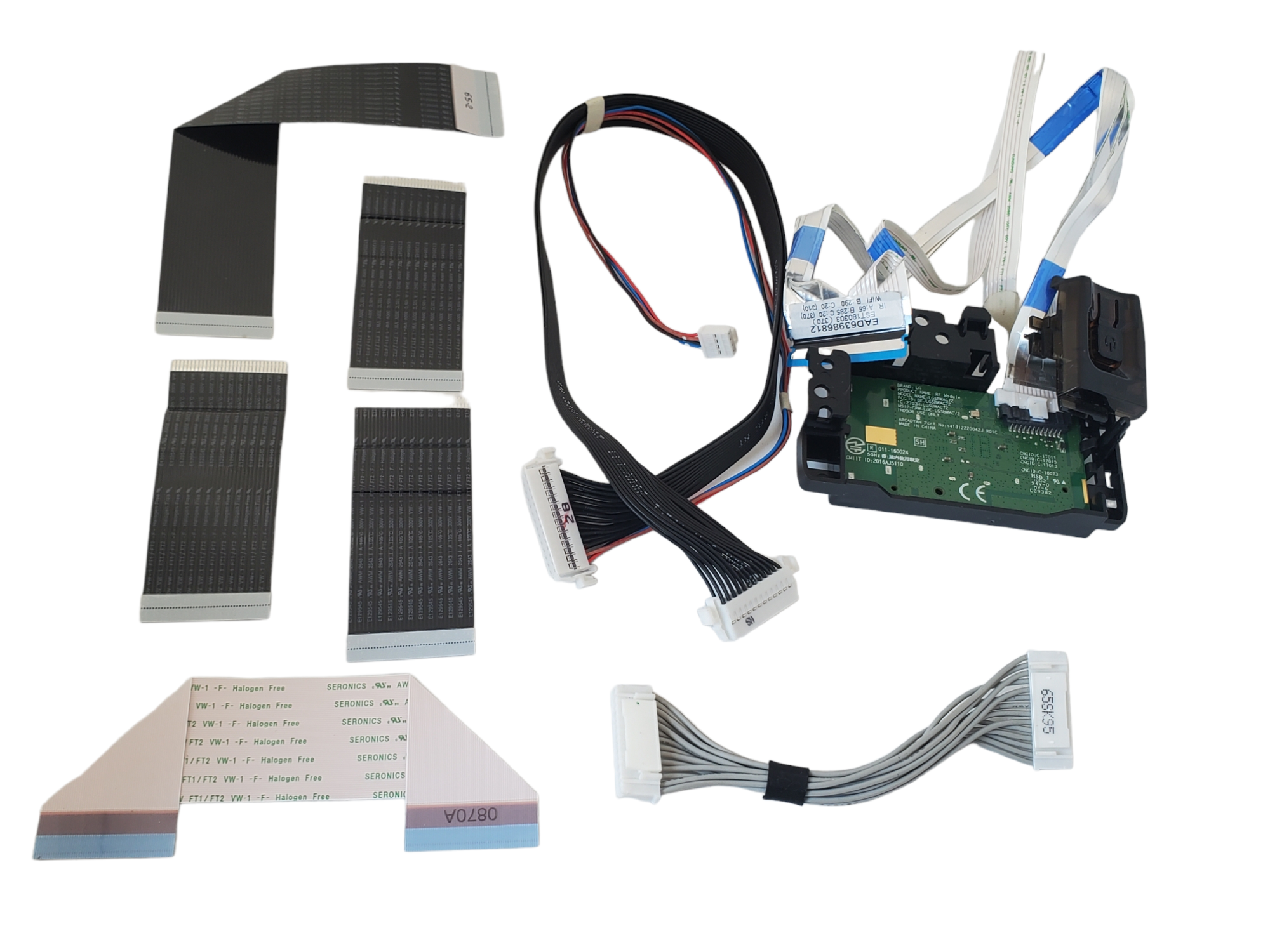 kit de flexores, cable de corriente y modulo wifi y botón de encendido LG 655K9550PUA