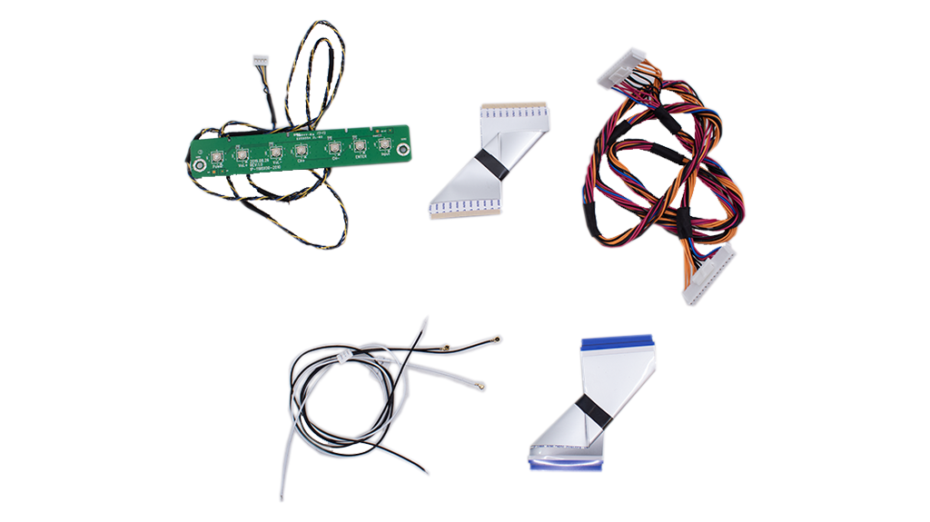 kit flexor, cables de antena, cable de corriente y modulo de botones Sharp 4T-C70BK2UD