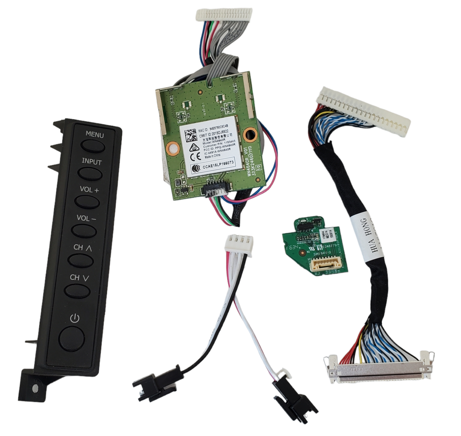 modulo de wifi, sensor infrarrojo, botonera y cables de alimentación Hisense 32H5132