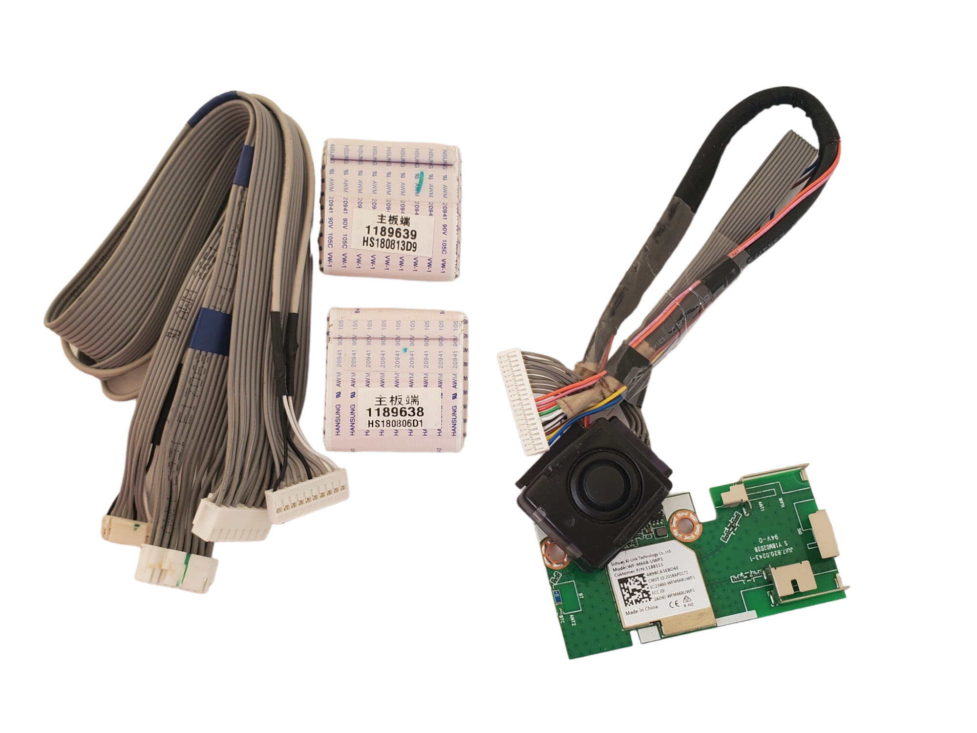 kit flexor, cables de alimentación, modulo wifi y modulo de encendido Hisense 50H8E